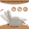 CAVINAS 3-in-1 Power Recliner Chair with Lumbar Support, Leather Swivel Chair and Rocking Chair, Accent Chair with USB & Type-C, Glider Rocking Chair - 2 of 4