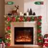 Garland, pre-installed LED lights, outdoor Christmas decoration suitable for front doors and indoor use, battery-powered, flame-retardant PVC - 4 of 4