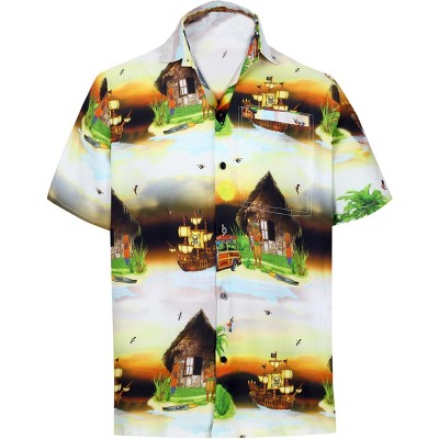 JOTOOK Mens Funny Hawaiian Shirts Casual Button Down Short Sleeve Beach Shirt Camp Collar Vacation Shirts