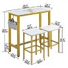 Finnhomy Bar Table Set, 52.7" Pub Table High Top Table, Rectangular Bar Height Table, Bar Table with Stools, Kitchen Table Set for 2 - 2 of 4