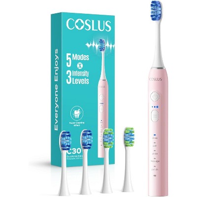 COSLUS Sonic Electric Toothbrush for Kids & Adults: Deep Teeth Cleaning & Whitening - 5 Modes & 3 Intensity Levels for Sensitive Teeth & Braces