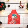 Unique Bargains Christmas Aprons Linen Red White Green 21.65"x26.77" 1 Pcs - 2 of 4