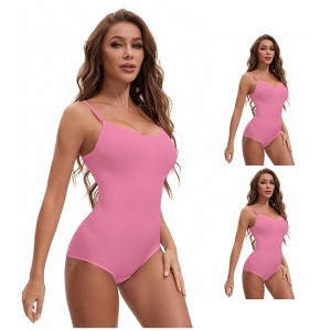 INSPIRE CHIC 3 Packs Women's Scoop Neck Sleeveless Seamless Bodysuit Tummy Control Briefs Body Shaper - 1 of 4