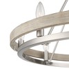 Possini Euro Design Brushed Nickel Graywood Wagon Wheel Chandelier 29 1/4" Wide Farmhouse Rustic 8-Light Fixture Dining Room Kitchen Island Entryway - 3 of 4