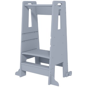 Aghana Digitals 3-Level Height Adjustable Toddler Standing Tower with Safety Rail & Handlebar, - 1 of 4