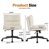 Grungis PU Leather Armless Swivel Office Chair with Wheels,Gaming Chair with Adjustable Height,Computer Chair for Office - 3 of 4