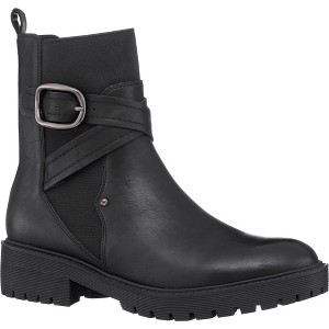 GC Shoes Cammen Cross Buckle Strap Elastic Ankle Boots - 1 of 4