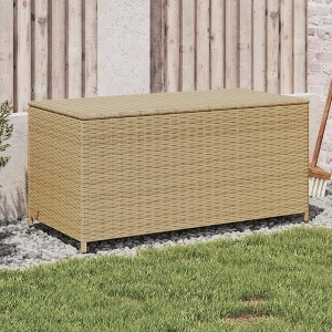 vidaXL Garden Storage Box Mix Beige 50.2 Gallon Poly Rattan - 1 of 4