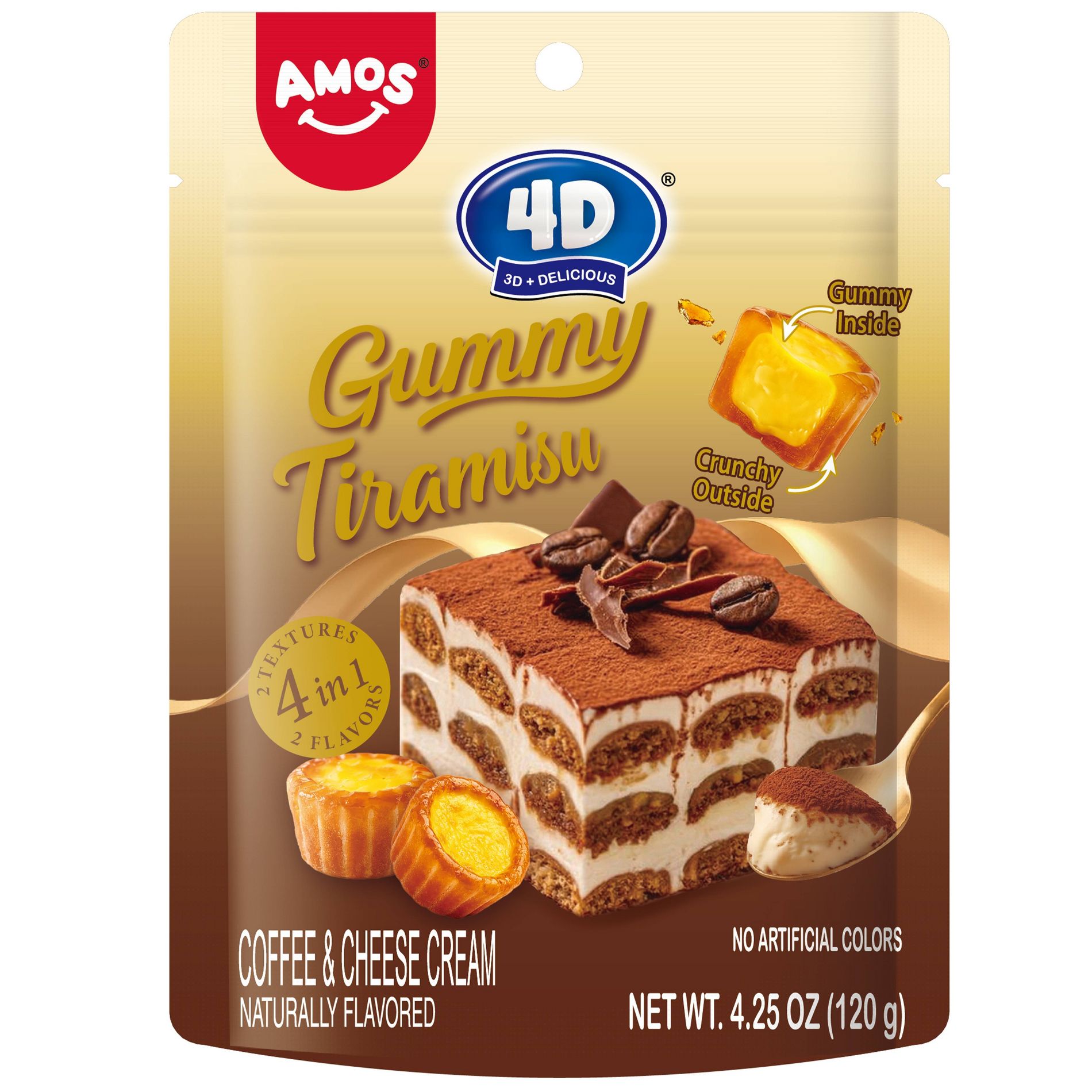 AMOS 4D Desert Gummy Tiramisu Candy - 4.25oz