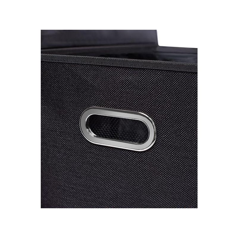 BirdRock Home Double Linen Laundry Hamper with Lid and Removable Liner - Black, 4 of 8