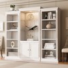 VYNXARIA Retro-Style 78.75" Tall 3-Piece Bookcase Display Cabinet with Tempered Glass Shelves - 2 of 4