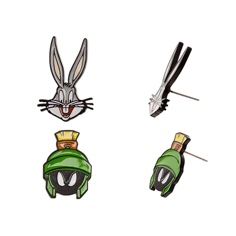 Looney Tunes Bugs Bunny Tweety Marvin The Martian Daffy Duck Earring Set 4 Pack Multicolored, 3 of 4