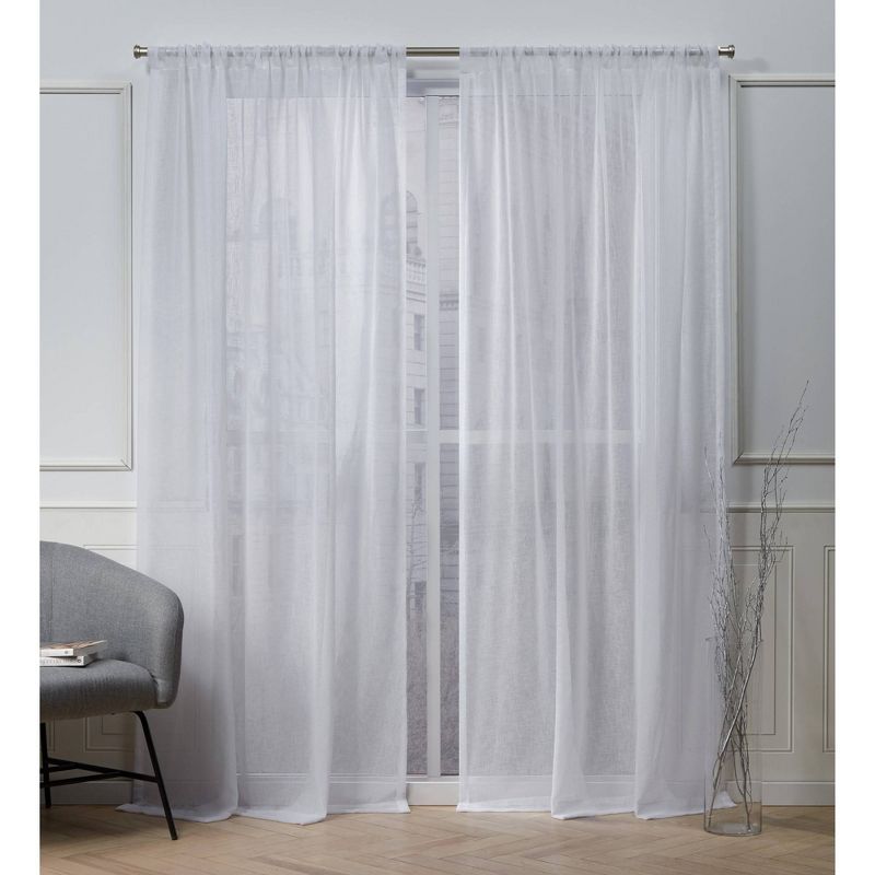 Belfry Rod Pocket Sheer Window Curtain Panels - Nicole Miller, 1 of 10