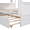 NicBex Full over Full Bunk Bed Convertible Pine Frame Triple Bed Frame with Scroll Wheels, Guardrails and Ladder, No Box Spring Required - 4 of 4
