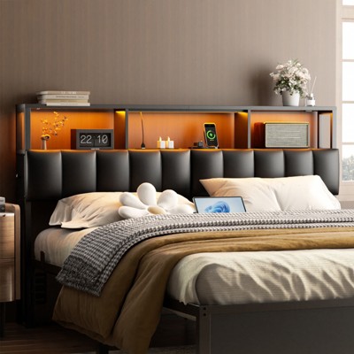 Aheaplus Upholstered Headboard with Storage Bags