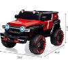 12V 2-Seater Kids Ride On Truck, 4WD Electric Car w/Remote Control, Dual Motors, Music, LED Lights, Spare Tire - 2 of 4