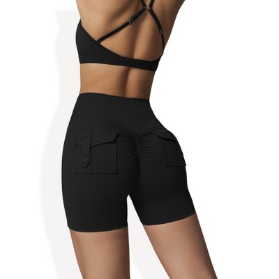 Anna-Kaci Active Women's High Waist Compression Workout Shorts for Running and Yoga