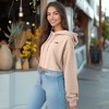Dalix Salty Embroidery Fleece Hoodie Cropped Long Sleeve Drawstring Fall Spring Womens - 4 of 4