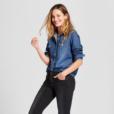 womens denim shirt target