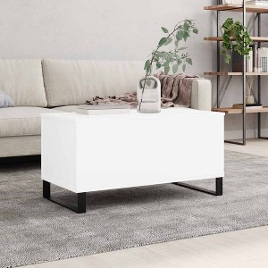 vidaXL Coffee Table White Engineered Wood, Metal Medium Coffee Table - 1 of 2
