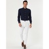 Lars Amadeus Men's Plaid Printed Slim Fit Flat Front Business Dress Pants - 3 of 4