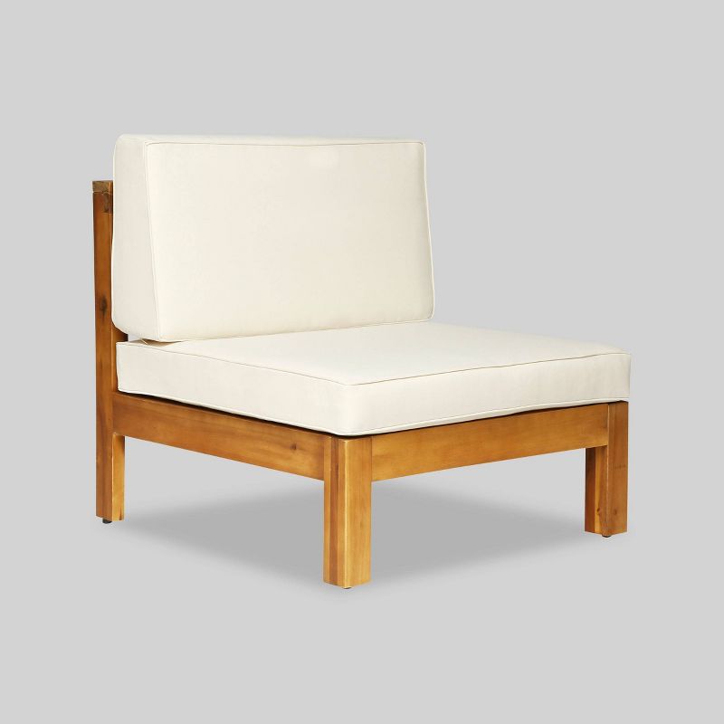 Oana 4pc Acacia Modular Sofa and Table Set - Teak/Beige - Christopher Knight Home, 6 of 8