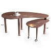 Homy Casa 360° Rotating Coffee Table with 2-Tier MDF Top and Rubberwood Legs, Modern Adjustable Accent Table for Living Room - 3 of 4