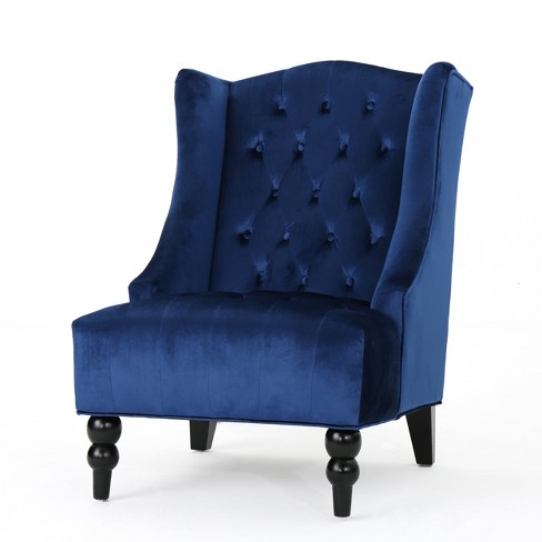 Navy velvet deals club chair