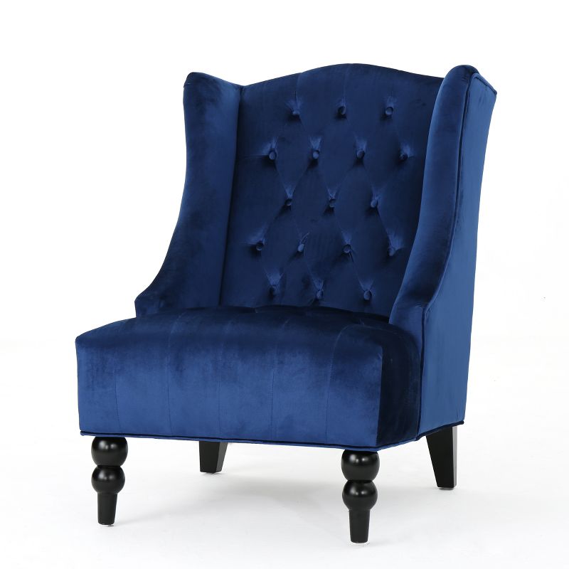 Toddman High-Back New Velvet Club Chair - Christopher Knight Home, 1 of 7