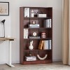 Fontoi Decorative Bookshelf, Modern Bookcase with 5 Layers, Adjustable Bookshelf for Kids Room, Bedroom, Classroom, Red, 11.6"*60"*33" - 3 of 4