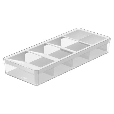 OU In-Drawer Silverware & Utensils Organizer, 5 Compartments Flatware Storage, Compact Cutlery Organizer Tray - 14.75" x 5.9"