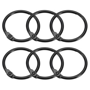Unique Bargains Carbon Steel Loose Leaf Binder Snap Shower Curtain Rings 6 Pcs - 1 of 4