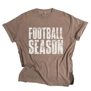 Football Season Block Distressed - Women's Garment Dyed Graphic T-Shirt - 1 of 4