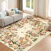 Washable Rug Vintage Floral Rug with Non Slip TPR Backing, Soft Non Shedding Foldable Floor Covering for Living Room Bedroom - 2 of 4