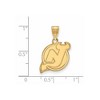 Black Bow Jewelry 14k Yellow Gold Plated Sterling Silver New Jersey Devils NHL Medium Pendant - 2 of 3