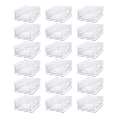 Sterilite Plastic Stackable Storage Container Bin w/Built-in Handles and Removable Lids