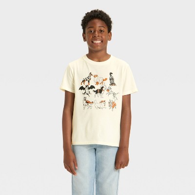 Boys' Short Sleeve Halloween Dogs Graphic T-Shirt - Cat & Jack™ Cream