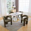 Vynxaria Contemporary Designed Velvet Fabric Upholstered Accent/Dining Chair /Barrel Side Chairs Kitchen Armchair,set of 2 - 4 of 4