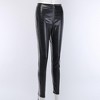 Women's Slim Fit Faux Leather Zipper Pants Textured Skinny Ankle Pants for Autumn Winter - 3 of 4