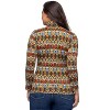 24seven Comfort Apparel Multicolor Geo Pring Long Sleeve Turtle Neck Top - 3 of 4