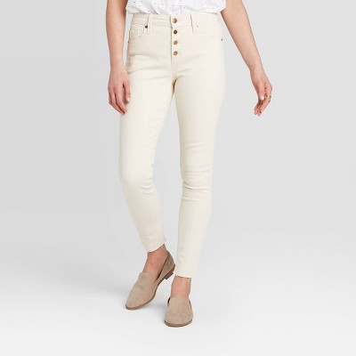 beige skinny jeans womens