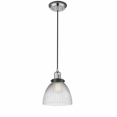Seneca Falls - 1 Light Cord Hung Mini Pendant In Traditional Style-12 Inches Tall and 9.5 Inches Wide
