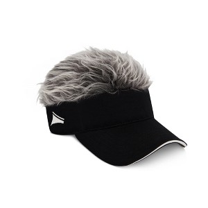 Flair Hair Adult Sun Visor Cap with Fake Hair - 1 of 1
