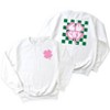 Simply Sage Market Women's Graphic Sweatshirt Lucky Clover Checkered Front and Back - 2 of 4