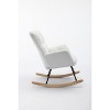 Gulches Ivory Teddy Fabric Rocking Gilder Nursery Chair, 250LB Capacity Wooden Frame Lounge Chair for Living Room & Indoor Use - 4 of 4