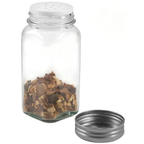 Cornucopia Brands-8oz French Square Glass Spice Jars With Shaker