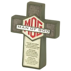 Dicksons I Know That I Can Do All Things Engraved Inspiring Words Decorative Brown 5 x 3 Resin Tabletop Cross - 1 of 2