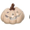Gallerie II 3.27" x 3.94" Orange White Black Stoneware Pumpkin 3-Piece Light Up Jack O' Lantern Halloween Figurines - 2 of 4