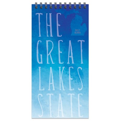 Spiral 1-Subject Notebook Daily Agenda 4" x 8" Blue - Michigan