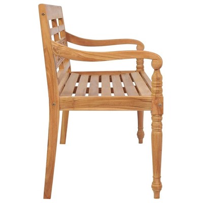 Batavia 47.2" Brown Teak Outdoor Garden Bench